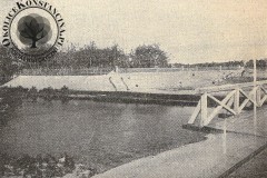 1901. Fragment mostu kolejowego do parku w Konstancinie.
