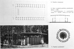Pawilon przebieralni - rzut i zdjęcie; ok. 1961 r. (zbiory A.Zyszczyk)