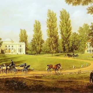 Widok pałacu w Natolinie od strony dziedzińca, W. Kasprzycki 1834, źródło pinakoteka.zaścianek.pl
